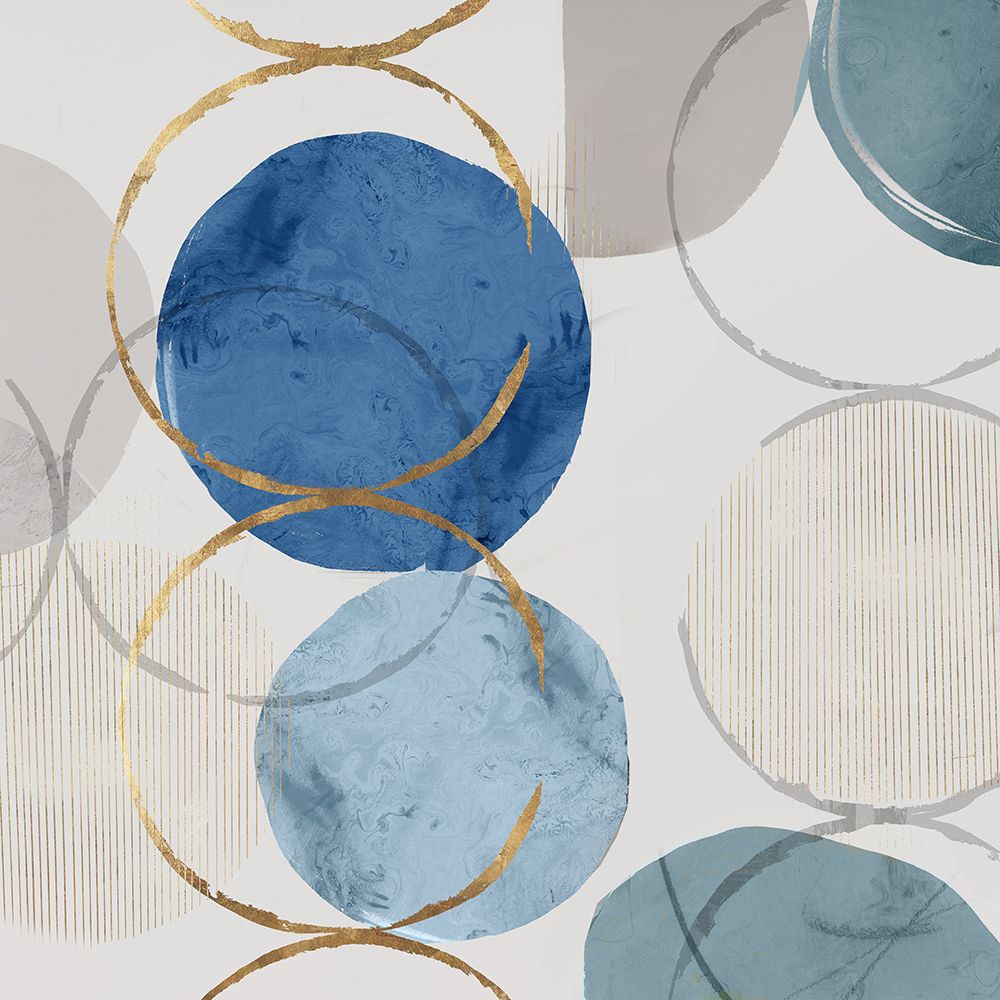 Circular Harmony in Blue and Gold I art print by PI Studio for $57.95 CAD