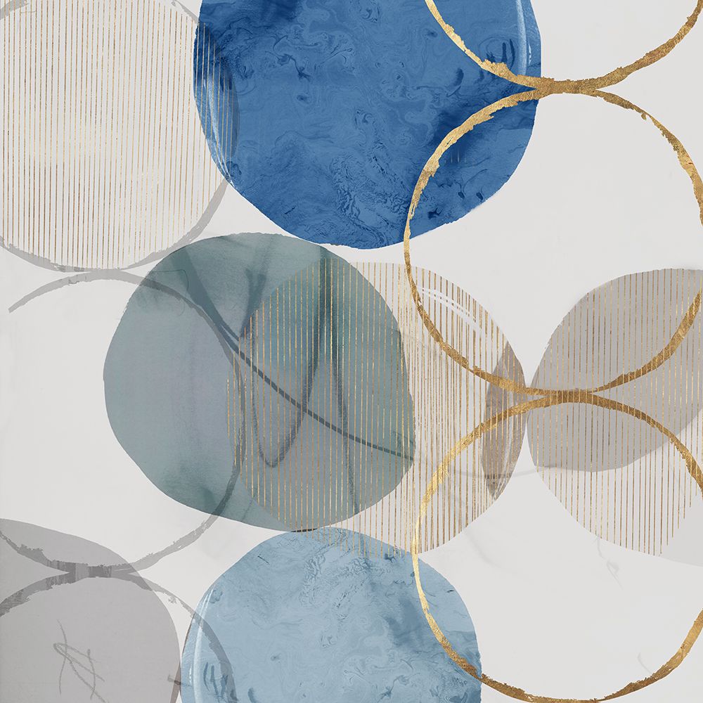 Circular Harmony in Blue and Gold II art print by PI Studio for $57.95 CAD