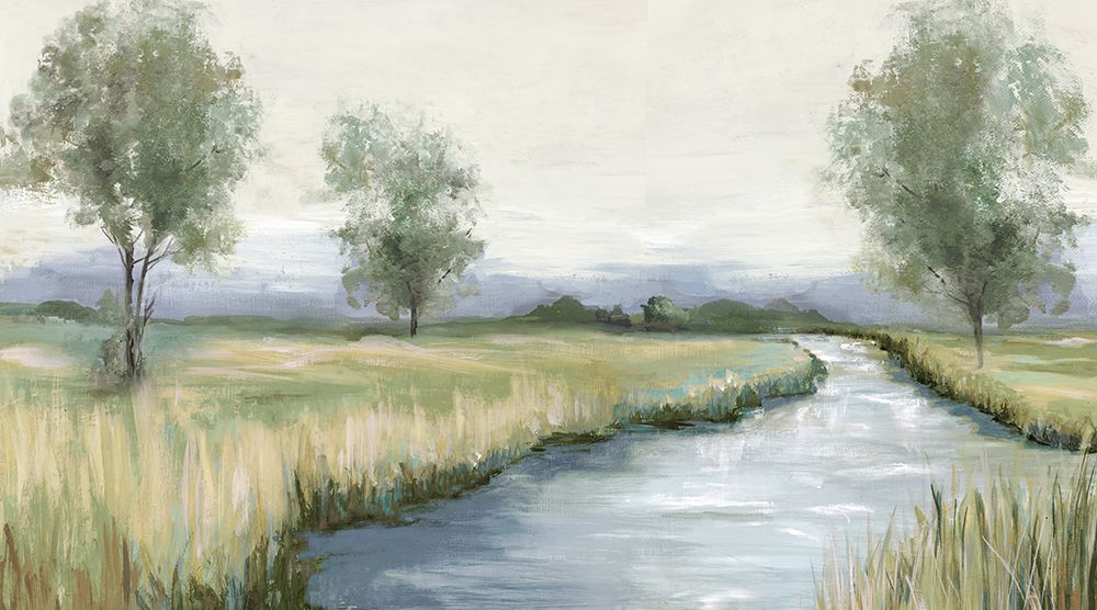 Tranquil Stream Through Lush Meadow art print by PI Studio for $57.95 CAD