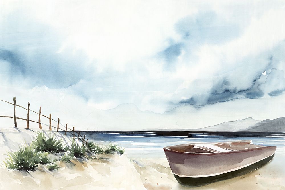 Boat Resting on Serene Shore art print by PI Studio for $57.95 CAD