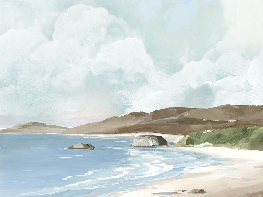 Tranquil Coastline Under Soft Skies art print by PI Studio for $57.95 CAD