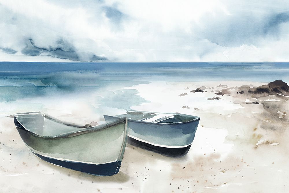 Boats Resting on Sandy Shore art print by PI Studio for $57.95 CAD