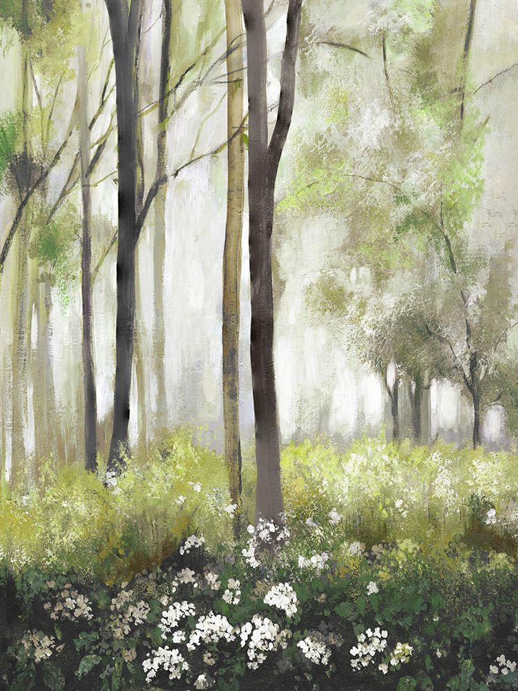 Misty Forest with Blooming Flowers art print by PI Studio for $57.95 CAD