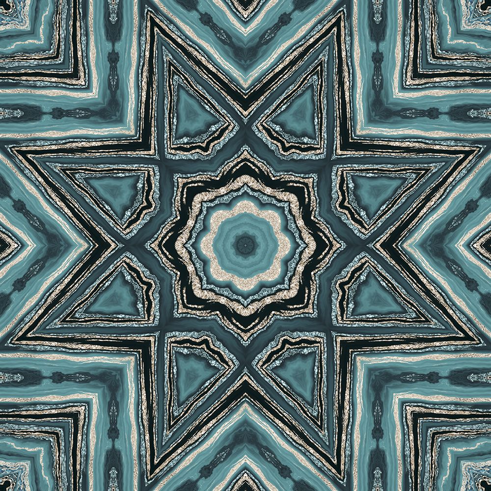 Gold Teal Tile I art print by Andrea Haase for $57.95 CAD