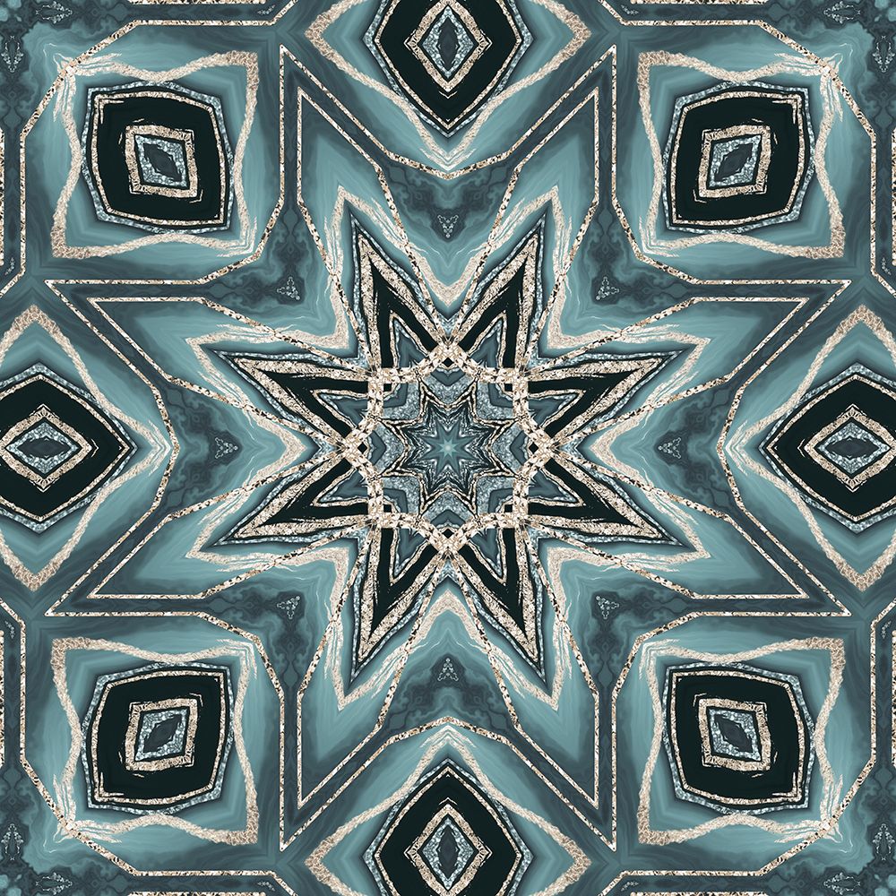 Gold Teal Tile III art print by Andrea Haase for $57.95 CAD