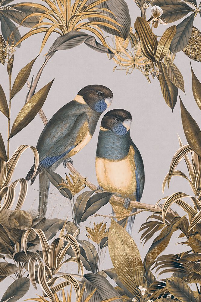 Golden Parakeets Exotic Island art print by Andrea Haase for $57.95 CAD
