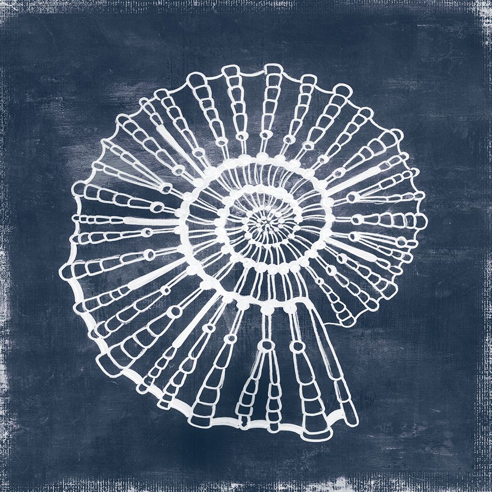 Nautilus Blueprint on Blue Canvas I art print by Eli Jones for $57.95 CAD