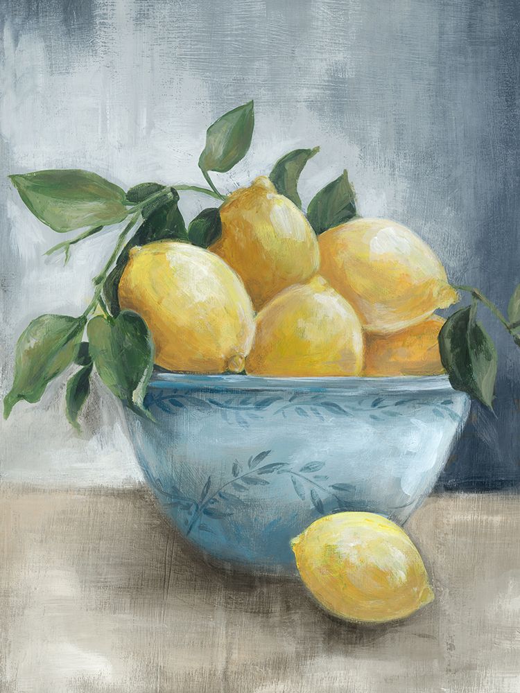 Citrus in Blue Bowl I art print by Eli Jones for $57.95 CAD