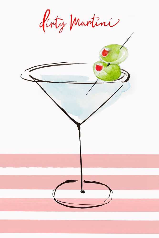 Martini Glass with Green Olives art print by Eli Jones for $57.95 CAD