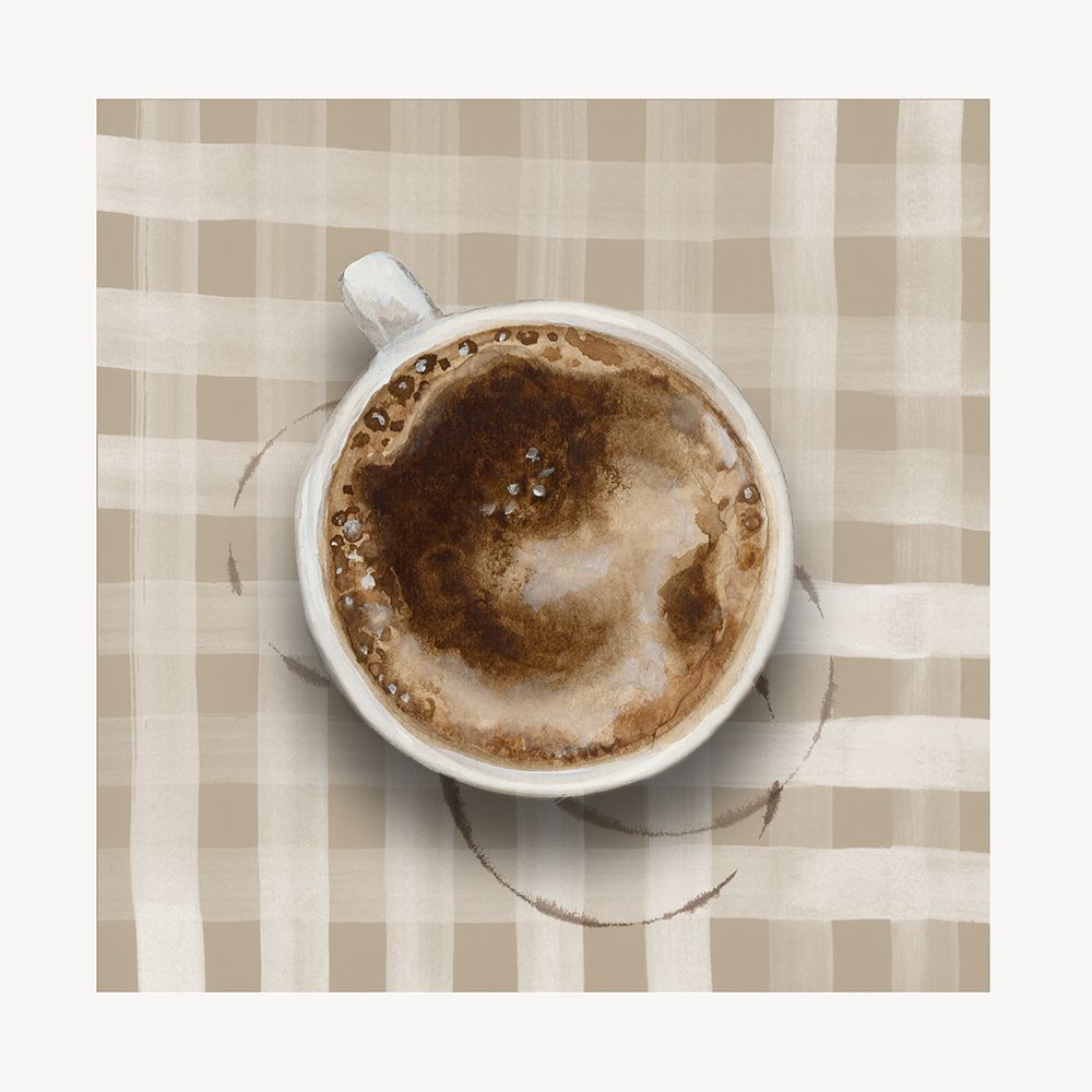 Cup on Checkered Tablecloth art print by Eli Jones for $57.95 CAD