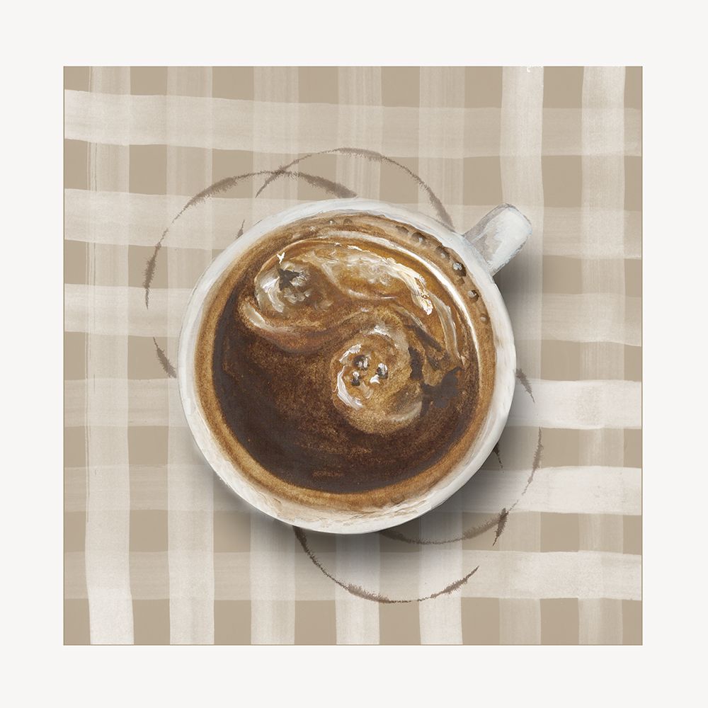 Coffee Swirl on Checkered Table art print by Eli Jones for $57.95 CAD