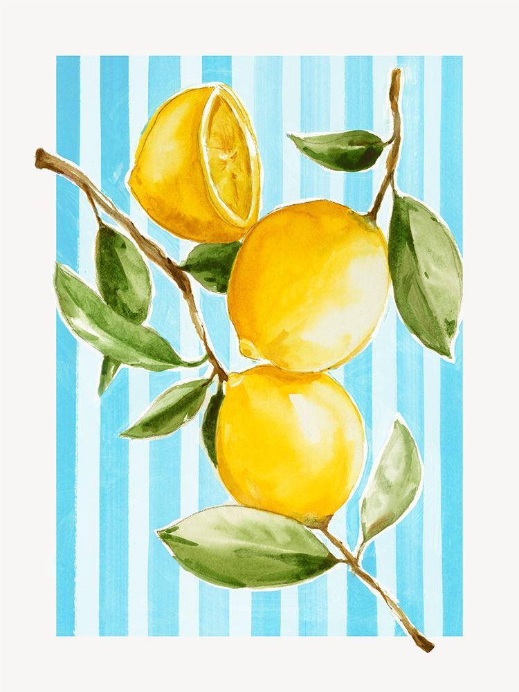 Lemons on Striped Background art print by Eli Jones for $57.95 CAD