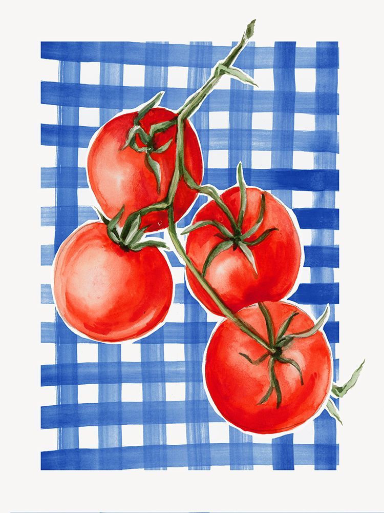 Tomatoes on Blue Checkered Cloth art print by Eli Jones for $57.95 CAD