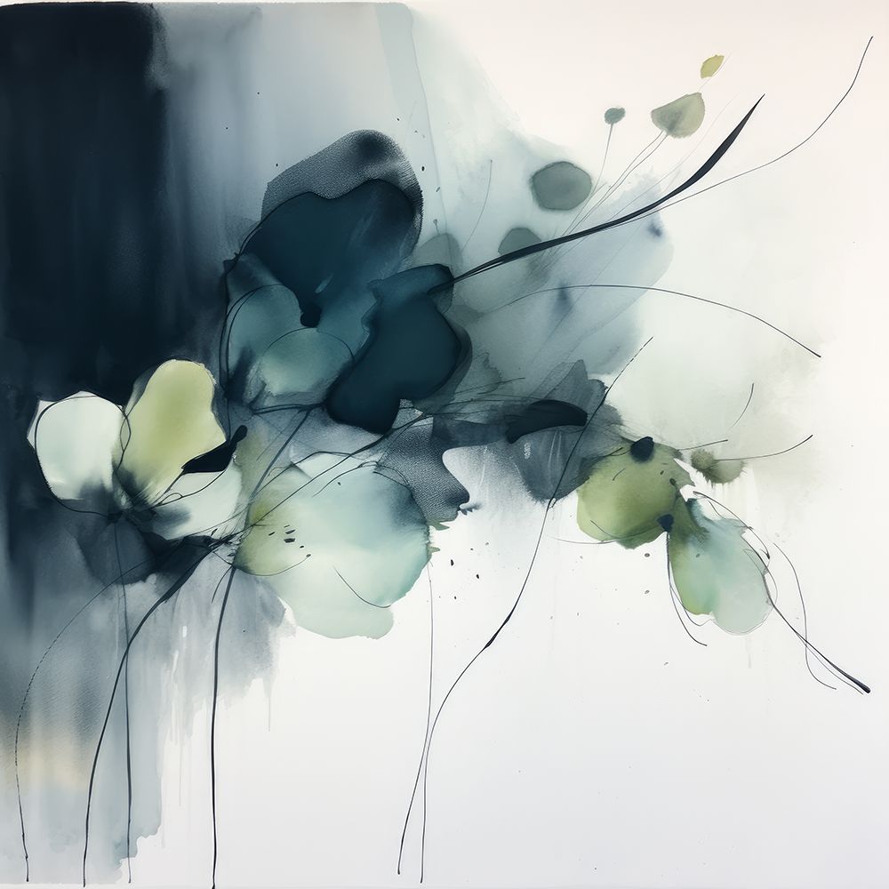 Watercolor Green Petal Symphony I art print by Irena Orlov for $57.95 CAD