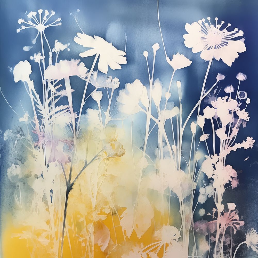 Tranquil Blue Floral Elegance I art print by Irena Orlov for $57.95 CAD