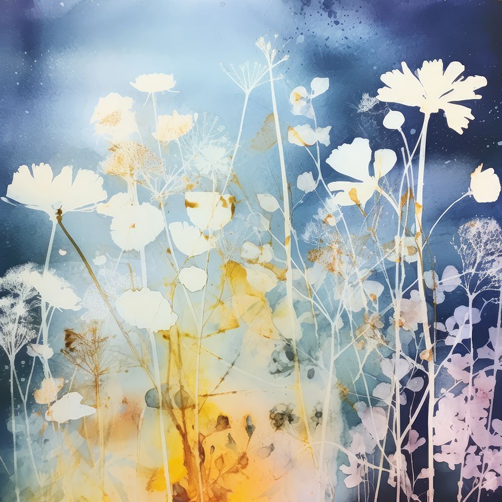 Tranquil Blue Floral Elegance II art print by Irena Orlov for $57.95 CAD