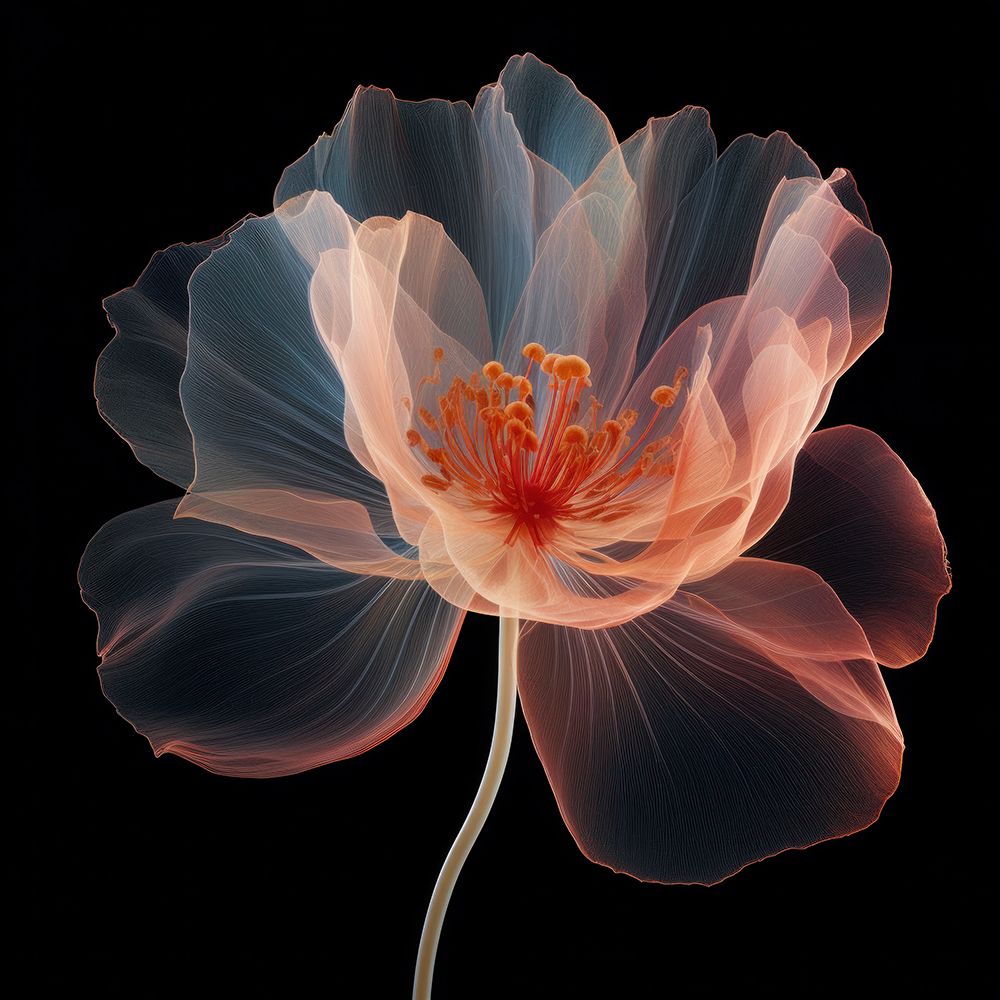 Black Pink Translucent Flower II art print by Irena Orlov for $57.95 CAD