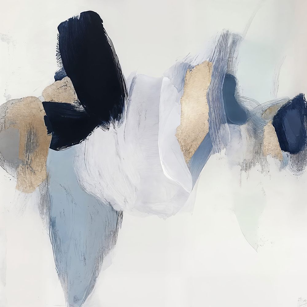 Soft Tides in Blue and Gold art print by Irena Orlov for $57.95 CAD