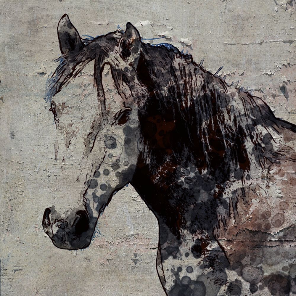 Mottled Horse Against Textured Background art print by Irena Orlov for $57.95 CAD