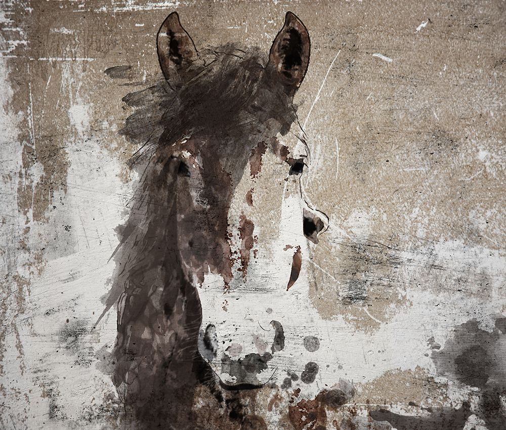 Horse in Weathered Brushstrokes art print by Irena Orlov for $57.95 CAD