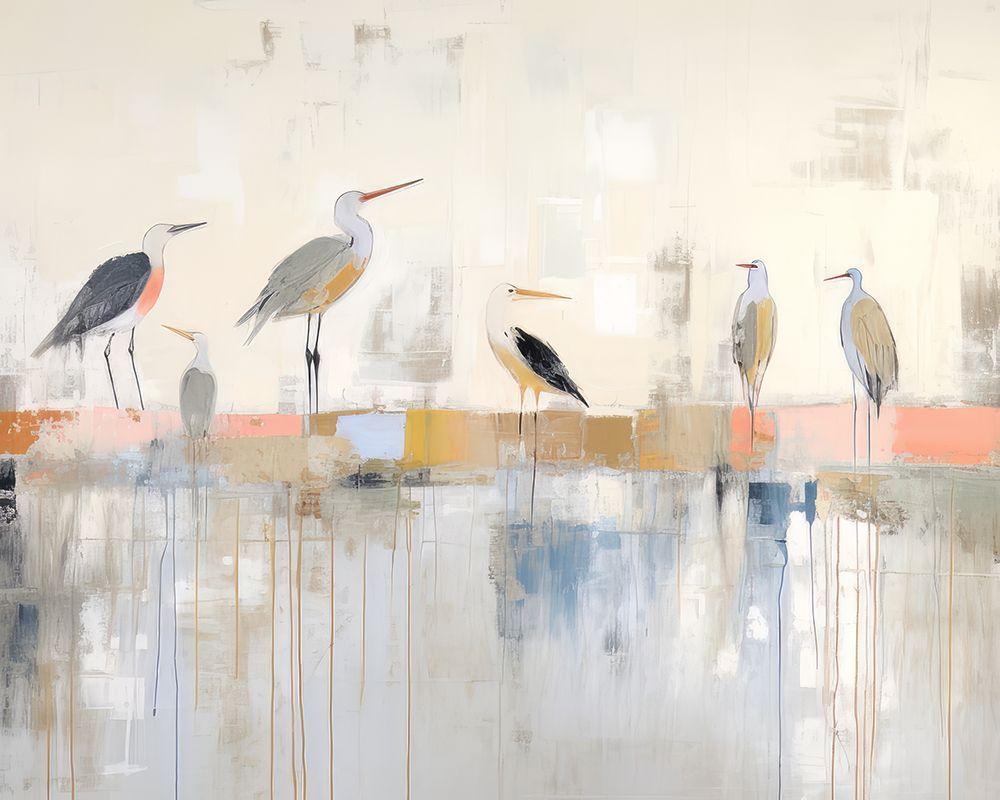 Birds Perched on a Reflective Line art print by Irena Orlov for $57.95 CAD