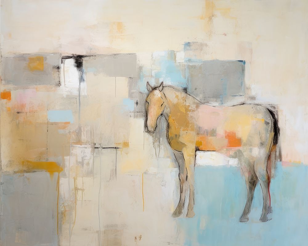 Horse in Abstract Landscape art print by Irena Orlov for $57.95 CAD