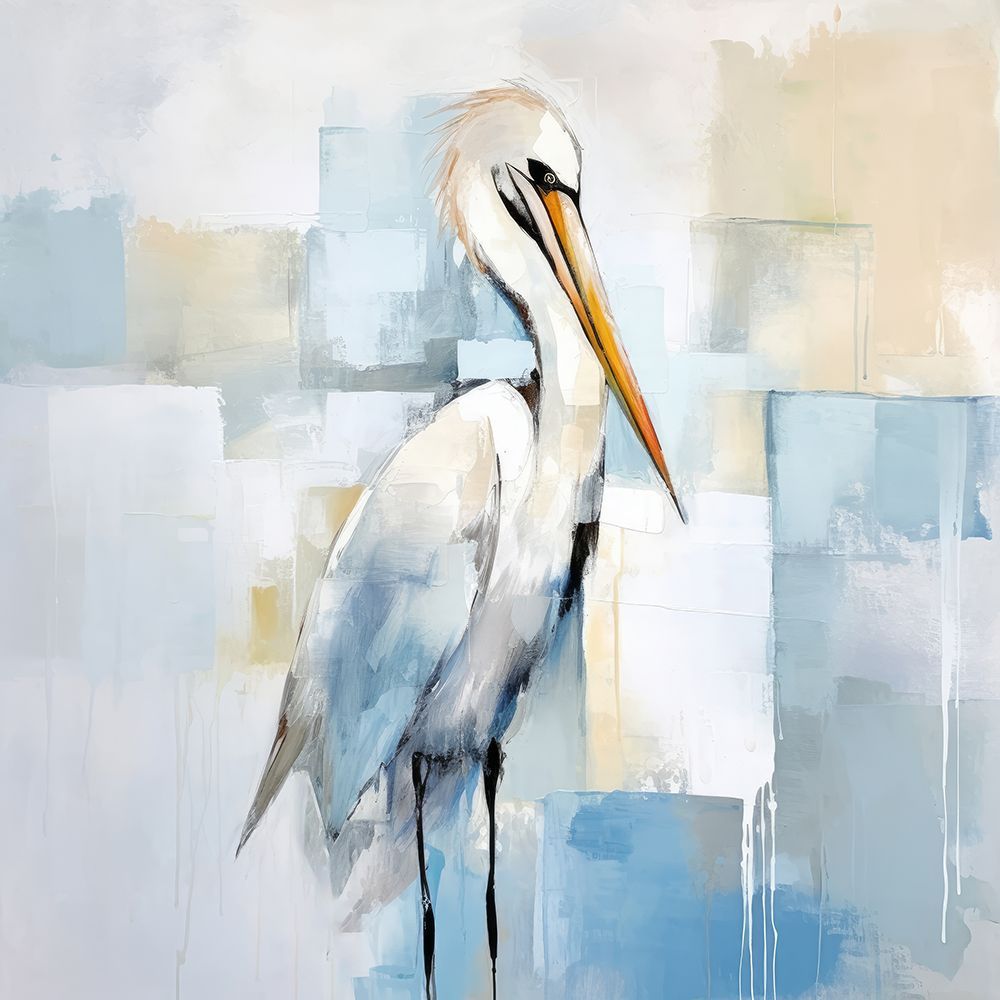 Heron in Tranquil Bluescape I art print by Irena Orlov for $57.95 CAD