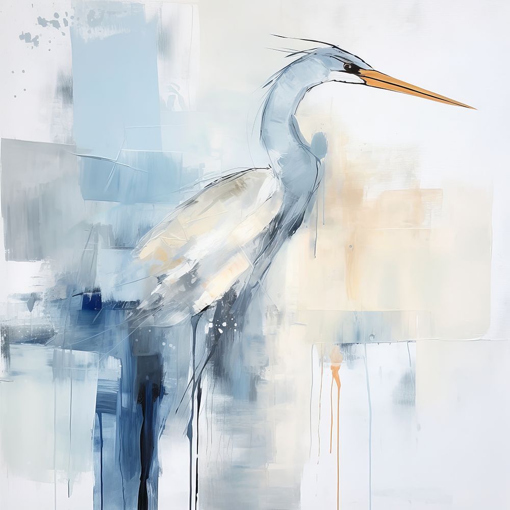 Heron in Tranquil Bluescape II art print by Irena Orlov for $57.95 CAD