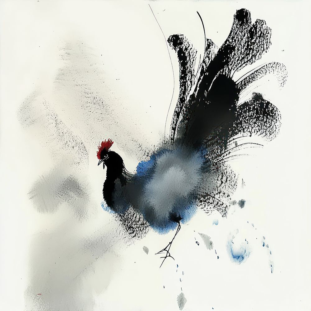 Rooster in Motion and Mist art print by Irena Orlov for $57.95 CAD