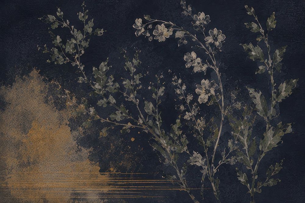 Floral Silhouette on Dark Canvas I art print by Irena Orlov for $57.95 CAD
