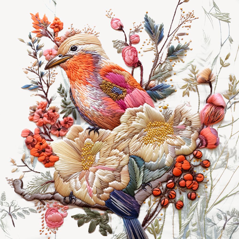 Red Bird Patch art print by Roozbeh for $57.95 CAD