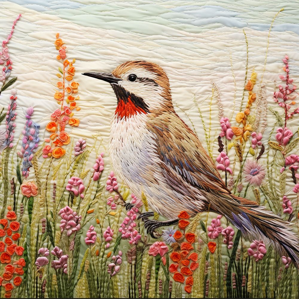 Patchwork Bird art print by Roozbeh for $57.95 CAD