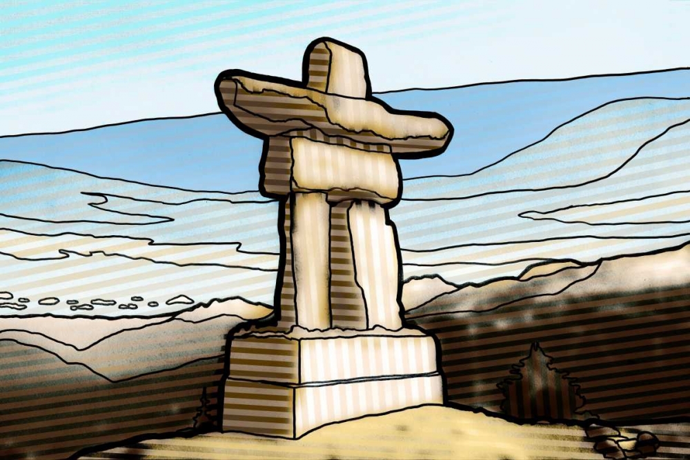 Graphic Inukshuk art print by PI Studio for $57.95 CAD