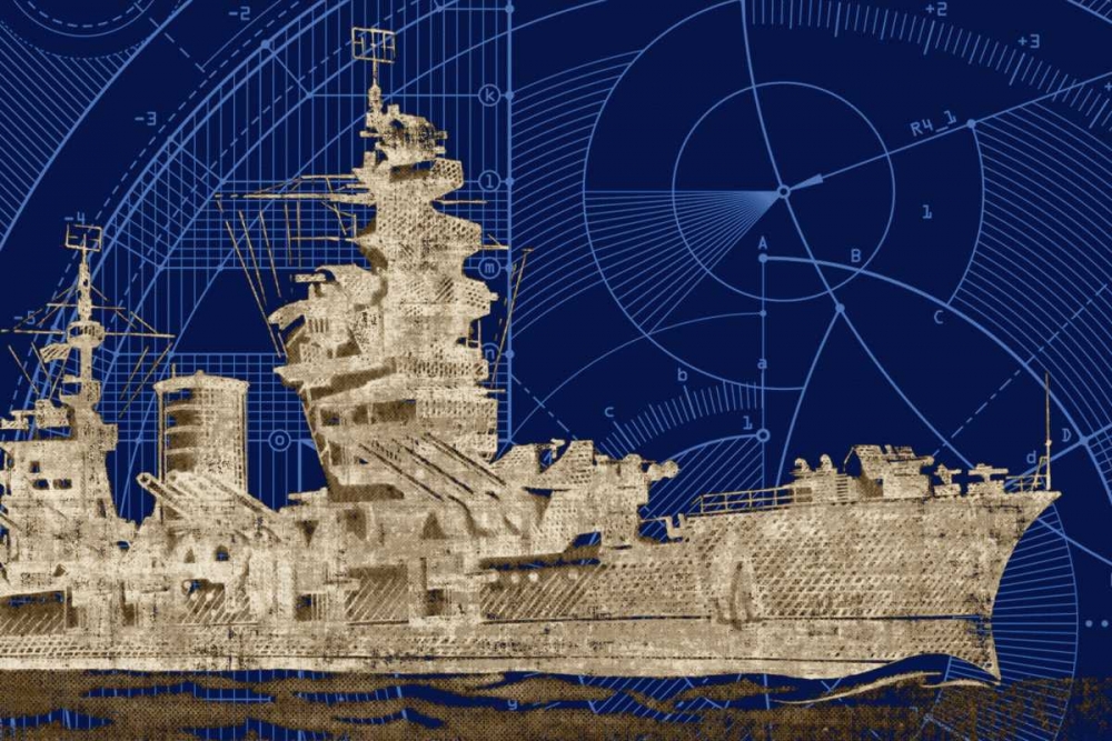 Blueprint Submarine I art print by PI Studio for $57.95 CAD