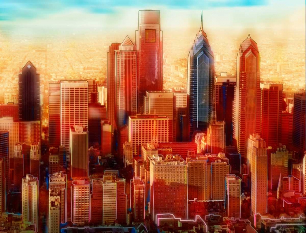 Philadelphia Skyline art print by PI Studio for $57.95 CAD