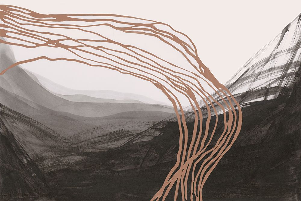Flowing Lines Over Dark Landscape art print by PI Studio for $57.95 CAD