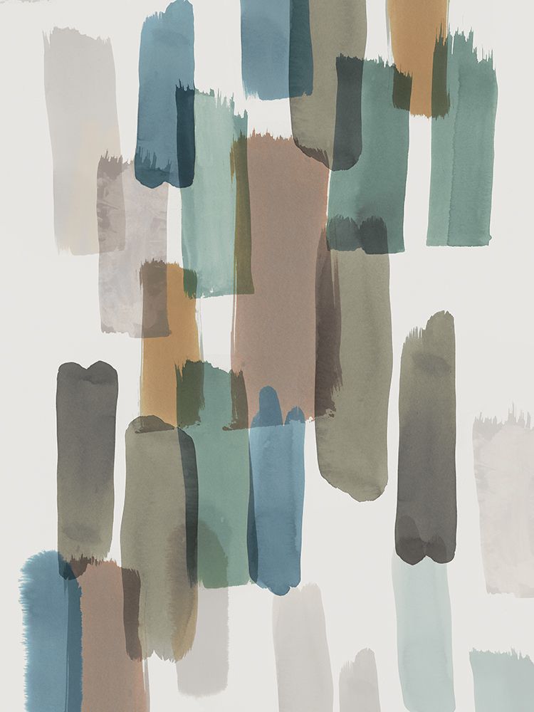 Colourful Brush Strokes I Blue Version art print by PI Studio for $57.95 CAD