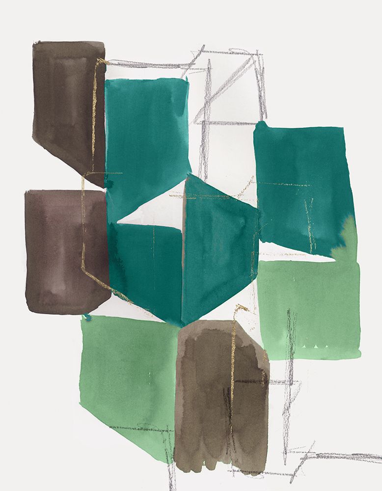 Green Blocks I art print by PI Studio for $57.95 CAD
