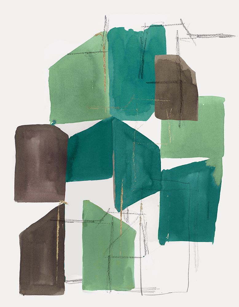 Green Blocks II art print by PI Studio for $57.95 CAD