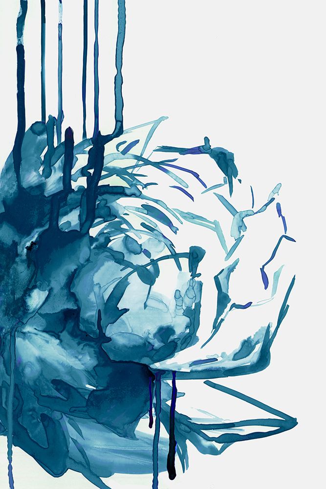 Blue Floral Drip art print by PI Studio for $57.95 CAD