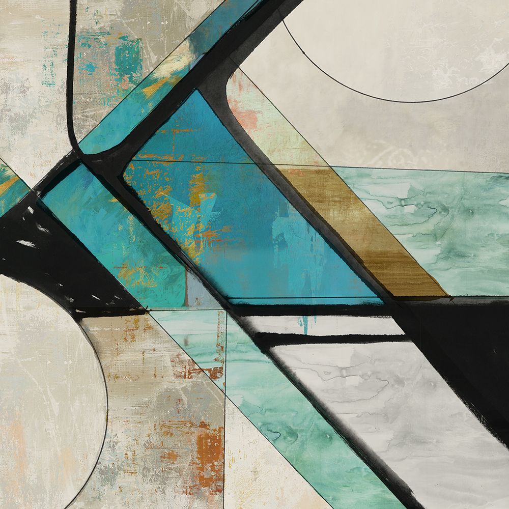 Golden Geo Blue art print by PI Studio for $57.95 CAD