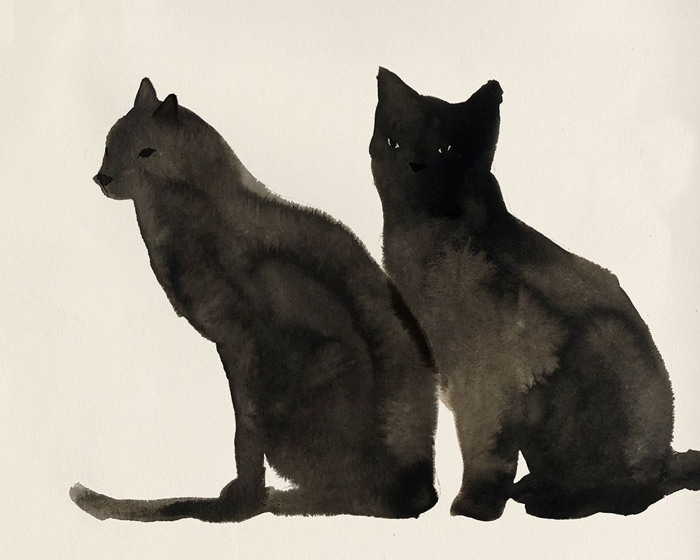 Two Black Cats art print by Pi Studio for $57.95 CAD