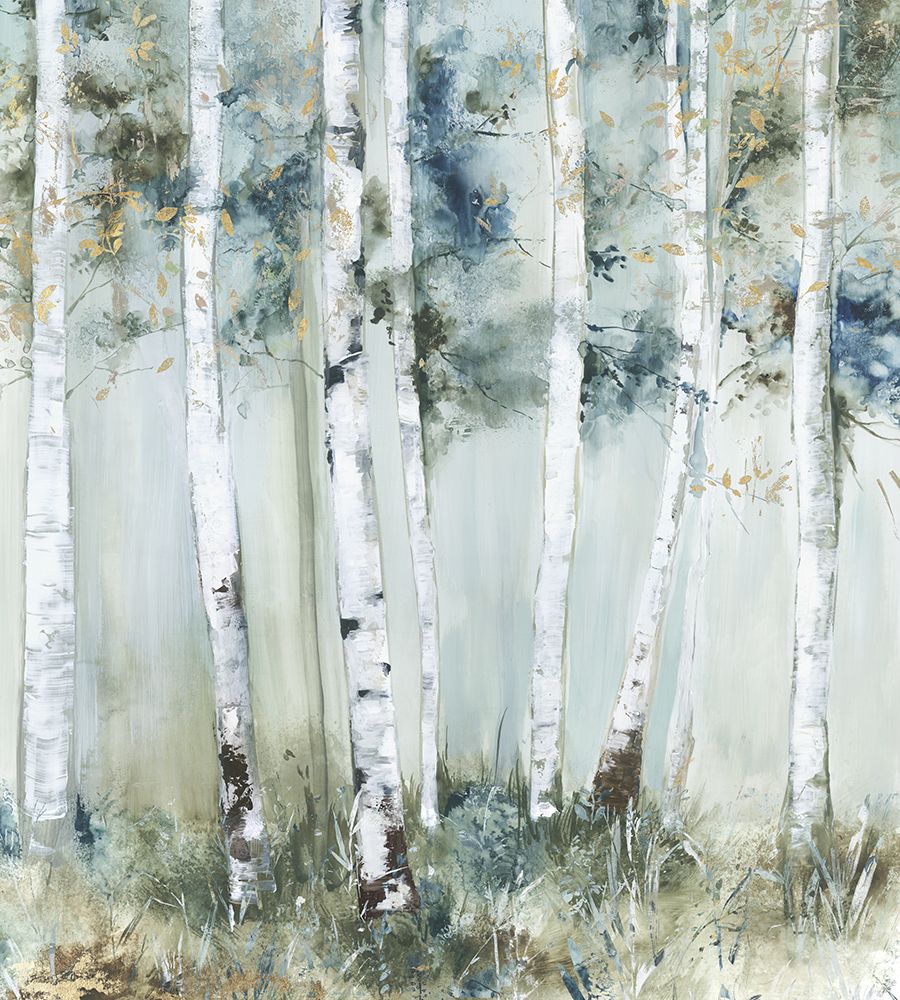 Birch Blue Forest art print by Allison Pearce for $57.95 CAD