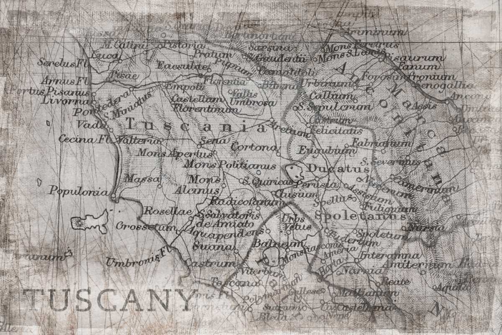 Tuscany Map White art print by PI Galerie for $57.95 CAD