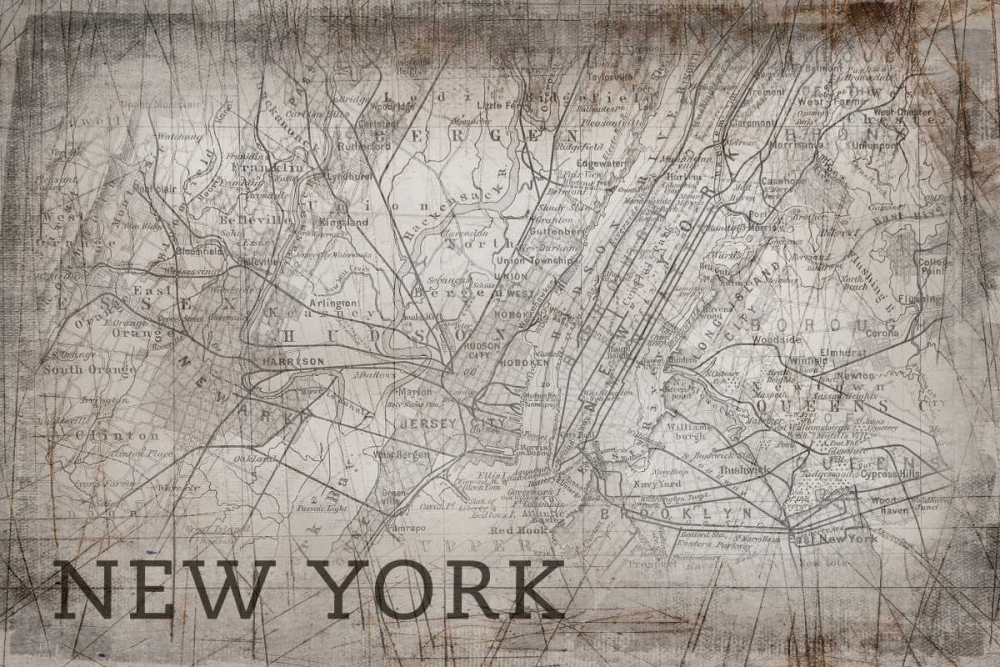 New York Map White art print by PI Galerie for $57.95 CAD