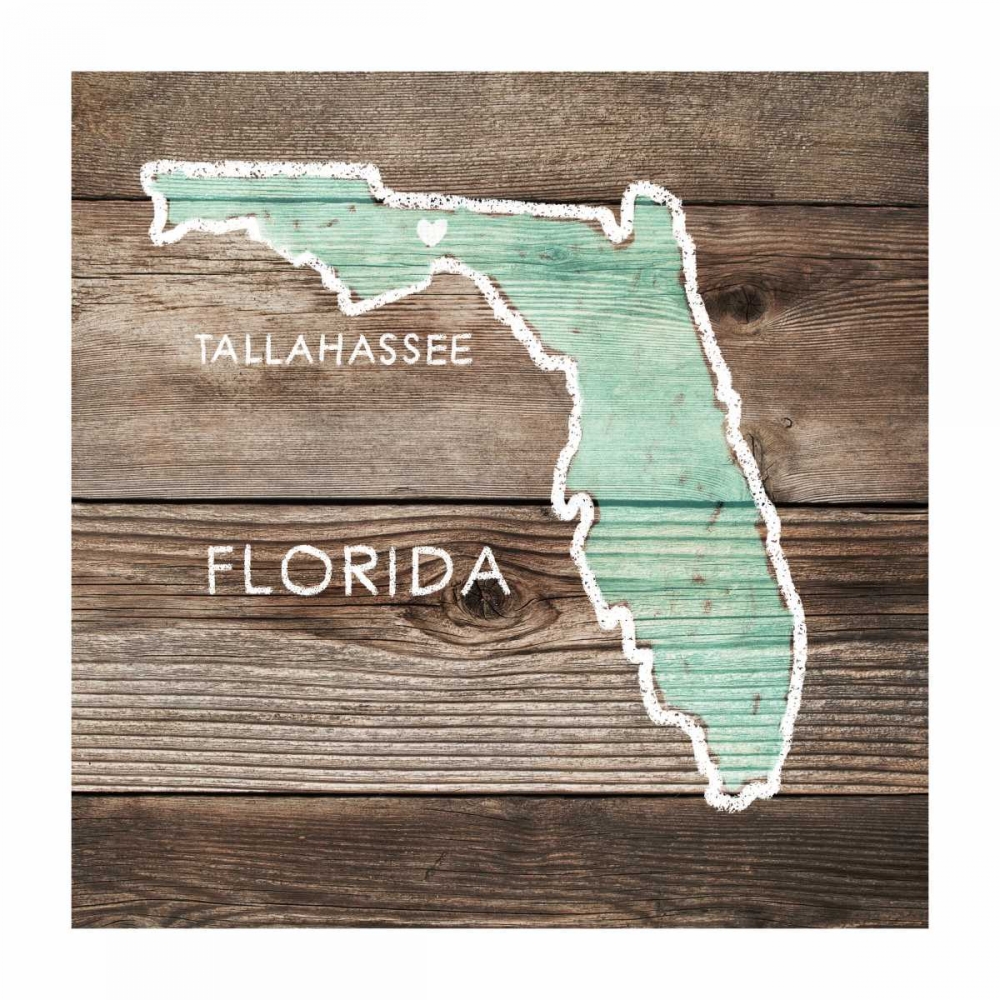 Florida Rustic Map art print by PI Galerie for $57.95 CAD