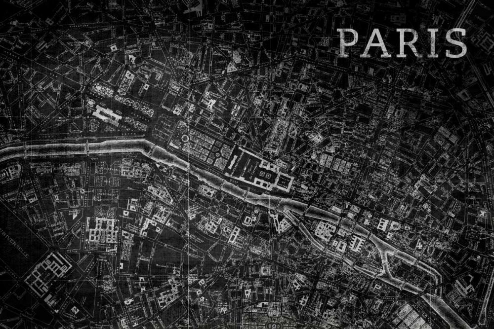 Map Paris Black art print by PI Studio for $57.95 CAD