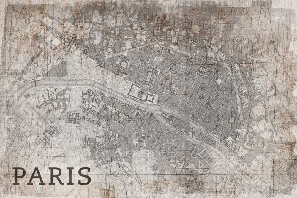 Map Paris White art print by PI Studio for $57.95 CAD