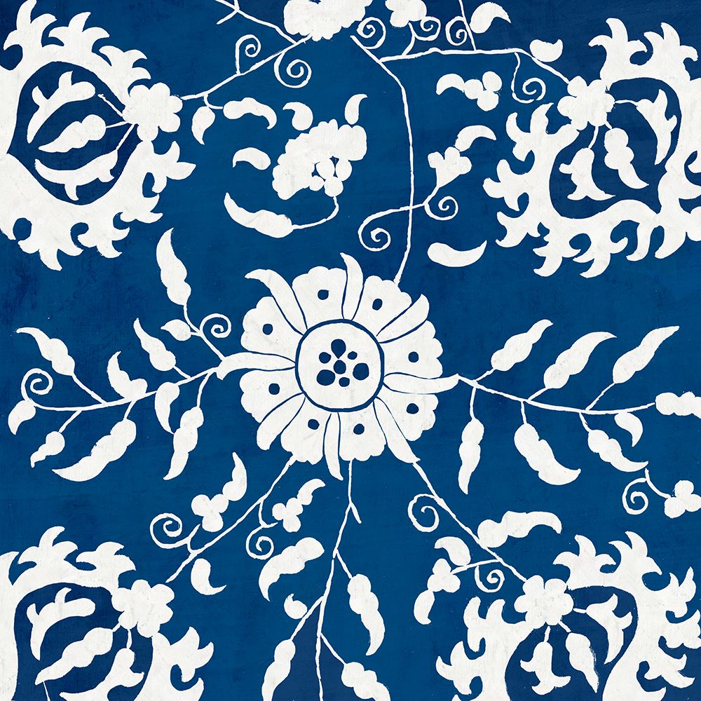 White Flowers On Indigo I art print by PI Studio for $57.95 CAD