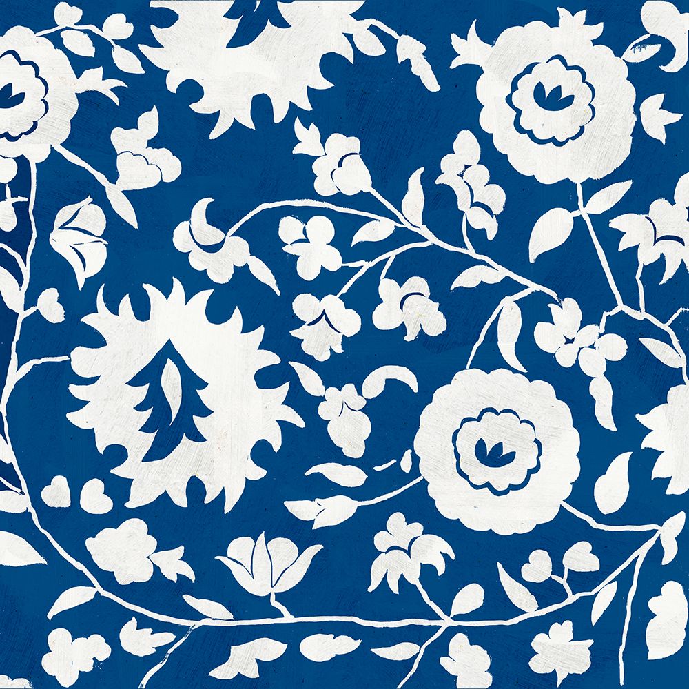 White Flowers On Indigo II art print by PI Studio for $57.95 CAD